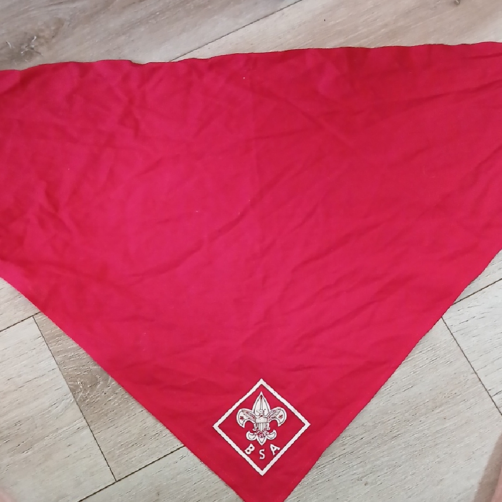 Classic Red Men's Scarf with Emblem